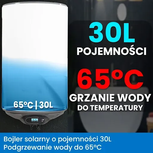 Bojler Podgrzewacz Wody Hybrydowy Solarny 30L