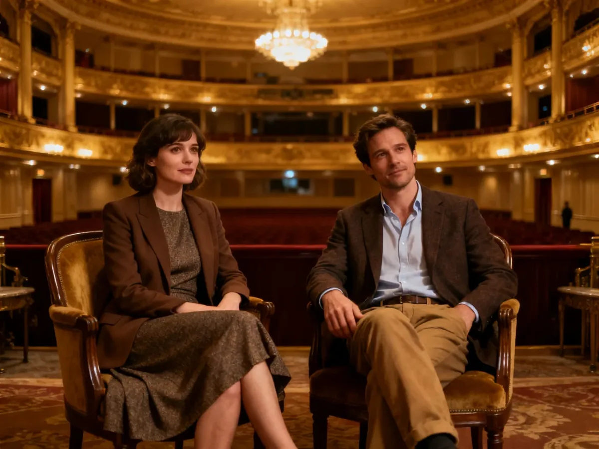 Kobieta i mężczyzna w eleganckich stylizacjach teatralnych